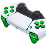 eXtremeRate Replacement D-pad R1 L1 R2 L2 Triggers Share Options Face Buttons, Chrome Green Full Set Buttons Compatible with ps5 Controller BDM-030 - Controller NOT Included - JPF2006G3