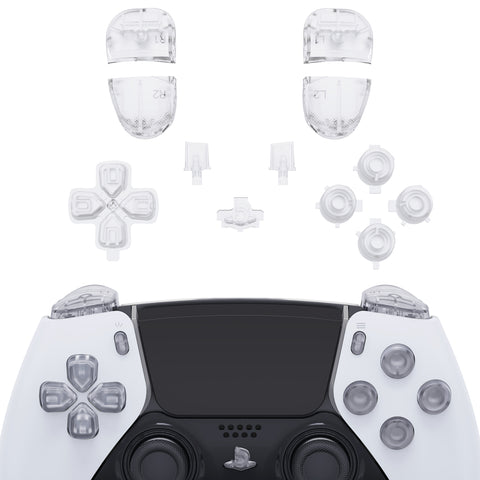 eXtremeRate Replacement D-pad R1 L1 R2 L2 Triggers Share Options Home Face Buttons Compatible with ps5 Edge Controller, Clear Full Set Buttons Compatible with ps5 Edge Controller - JXTEGM002