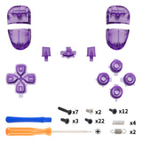 eXtremeRate Replacement D-pad R1 L1 R2 L2 Triggers Share Options Home Face Buttons Compatible with ps5 Edge Controller, Clear Atomic Purple Full Set Buttons Compatible with ps5 Edge Controller - JXTEGM001