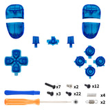 eXtremeRate Replacement D-pad R1 L1 R2 L2 Triggers Share Options Home Face Buttons Compatible with ps5 Edge Controller, Clear Blue Full Set Buttons Compatible with ps5 Edge Controller - JXTEGM004