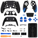 eXtremeRate Blue Flame Full Set Housing Shell with Buttons Touchpad Cover Compatible with ps5 Edge Controller, Custom Replacement Decorative Trim Shell Front Back Plates Compatible with ps5 Edge Controller - QRHEGT004