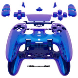 eXtremeRate Chameleon Purple Blue Full Set Housing Shell with Buttons Touchpad Cover Compatible with ps5 Edge Controller, Custom Replacement Decorative Trim Shell Front Back Plates Compatible with ps5 Edge Controller - QRHEGP008
