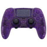 eXtremeRate Clear Atomic Purple Full Set Housing Shell with Buttons Touchpad Cover Compatible with ps5 Edge Controller, Custom Replacement Decorative Trim Shell Front Back Plates Compatible with ps5 Edge Controller - QRHEGM001