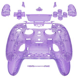 eXtremeRate Clear Atomic Purple Full Set Housing Shell with Buttons Touchpad Cover Compatible with ps5 Edge Controller, Custom Replacement Decorative Trim Shell Front Back Plates Compatible with ps5 Edge Controller - QRHEGM001