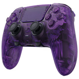 eXtremeRate Clear Atomic Purple Full Set Housing Shell with Buttons Touchpad Cover Compatible with ps5 Edge Controller, Custom Replacement Decorative Trim Shell Front Back Plates Compatible with ps5 Edge Controller - QRHEGM001