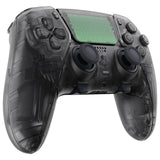 eXtremeRate Clear Black Full Set Housing Shell with Buttons Touchpad Cover Compatible with ps5 Edge Controller, Custom Replacement Decorative Trim Shell Front Back Plates Compatible with ps5 Edge Controller - QRHEGM003