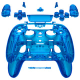 eXtremeRate Clear Blue Full Set Housing Shell with Buttons Touchpad Cover Compatible with ps5 Edge Controller, Custom Replacement Decorative Trim Shell Front Back Plates Compatible with ps5 Edge Controller - QRHEGM004