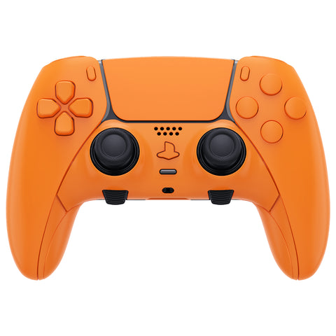 eXtremeRate Orange Full Set Housing Shell with Buttons Touchpad Cover Compatible with ps5 Edge Controller, Custom Replacement Decorative Trim Shell Front Back Plates Compatible with ps5 Edge Controller - QRHEGP002