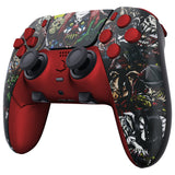 eXtremeRate Scary Party Full Set Housing Shell with Buttons Touchpad Cover Compatible with ps5 Edge Controller, Custom Replacement Decorative Trim Shell Front Back Plates Compatible with ps5 Edge Controller - QRHEGT001