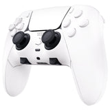 eXtremeRate White Full Set Housing Shell with Buttons Touchpad Cover Compatible with ps5 Edge Controller, Custom Replacement Decorative Trim Shell Front Back Plates Compatible with ps5 Edge Controller - QRHEGP007