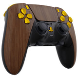 eXtremeRate Wood Grain Full Set Housing Shell with Buttons Touchpad Cover Compatible with ps5 Edge Controller, Custom Replacement Decorative Trim Shell Front Back Plates Compatible with ps5 Edge Controller - QRHEGS001