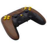 eXtremeRate Wood Grain & Black Full Set Housing Shell with Buttons Touchpad Cover Compatible with ps5 Edge Controller, Custom Replacement Decorative Trim Shell Front Back Plates Compatible with ps5 Edge Controller - QRHEGS001
