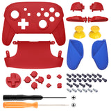 eXtremeRate Passion Red & Blue Faceplate Backplate Handles for Switch Pro Controller - Controller NOT Included - FRP355