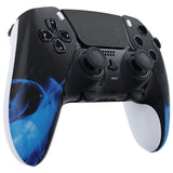 eXtremeRate Blue Flame Left Right Front Housing Shell with Touchpad Compatible with ps5 Edge Controller, DIY Replacement Faceplate Shell Custom Touch Pad Cover Compatible with ps5 Edge Controller - MLREGT004