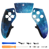 eXtremeRate Blue Nebula Left Right Front Housing Shell with Touchpad Compatible with ps5 Edge Controller, DIY Replacement Faceplate Shell Custom Touch Pad Cover Compatible with ps5 Edge Controller - MLREGT005