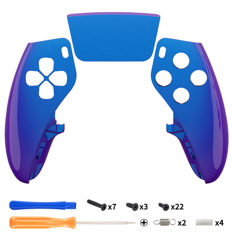 eXtremeRate Chameleon Purple Blue Left Right Front Housing Shell with Touchpad Compatible with ps5 Edge Controller, DIY Replacement Faceplate Shell Custom Touch Pad Cover Compatible with ps5 Edge Controller - MLREGP008