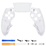 eXtremeRate Clear Left Right Front Housing Shell with Touchpad Compatible with ps5 Edge Controller, DIY Replacement Faceplate Shell Custom Touch Pad Cover Compatible with ps5 Edge Controller - MLREGM002