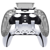 eXtremeRate Clear Black Left Right Front Housing Shell with Touchpad Compatible with ps5 Edge Controller, DIY Replacement Faceplate Shell Custom Touch Pad Cover Compatible with ps5 Edge Controller - MLREGM003