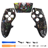 eXtremeRate Scary Party Left Right Front Housing Shell with Touchpad Compatible with ps5 Edge Controller, DIY Replacement Faceplate Shell Custom Touch Pad Cover Compatible with ps5 Edge Controller - MLREGT001
