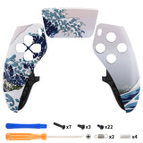 eXtremeRate The Great Wave Left Right Front Housing Shell with Touchpad Compatible with ps5 Edge Controller, DIY Replacement Faceplate Shell Custom Touch Pad Cover Compatible with ps5 Edge Controller - MLREGT003