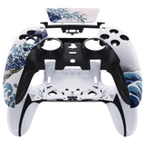 eXtremeRate The Great Wave Left Right Front Housing Shell with Touchpad Compatible with ps5 Edge Controller, DIY Replacement Faceplate Shell Custom Touch Pad Cover Compatible with ps5 Edge Controller - MLREGT003