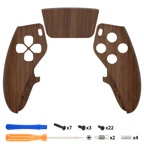eXtremeRate Wood Grain Left Right Front Housing Shell with Touchpad Compatible with ps5 Edge Controller, DIY Replacement Faceplate Shell Custom Touch Pad Cover Compatible with ps5 Edge Controller - MLREGS001