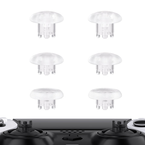 eXtremeRate Clear Replacement Swappable Thumbsticks for PS5 Edge Controller, Custom Interchangeable Analog Stick Joystick Caps for PS5 Edge Controller - Controller & Thumbsticks Base NOT Included - P5J101