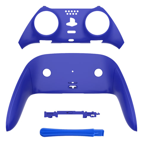 eXtremeRate Blue Top Bottom Decorative Trim Shell Compatible with ps5 Edge Controller DIY Replacement Front Back Clip Shell, Custom Plates Cover Compatible with ps5 Edge Controller - CXQEGP003