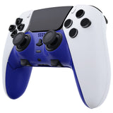 eXtremeRate Blue Top Bottom Decorative Trim Shell Compatible with ps5 Edge Controller DIY Replacement Front Back Clip Shell, Custom Plates Cover Compatible with ps5 Edge Controller - CXQEGP003