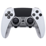 eXtremeRate Clear Top Bottom Decorative Trim Shell Compatible with ps5 Edge Controller DIY Replacement Front Back Clip Shell, Custom Plates Cover Compatible with ps5 Edge Controller - CXQEGM002