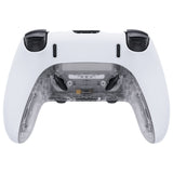 eXtremeRate Clear Top Bottom Decorative Trim Shell Compatible with ps5 Edge Controller DIY Replacement Front Back Clip Shell, Custom Plates Cover Compatible with ps5 Edge Controller - CXQEGM002