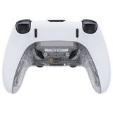 eXtremeRate Clear Top Bottom Decorative Trim Shell Compatible with ps5 Edge Controller DIY Replacement Front Back Clip Shell, Custom Plates Cover Compatible with ps5 Edge Controller - CXQEGM002