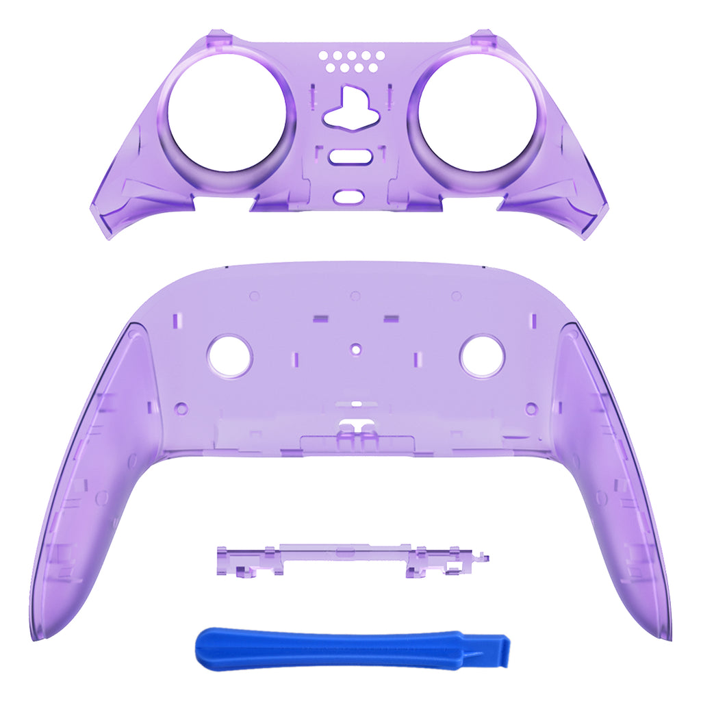 eXtremeRate Clear Atomic Purple Custom Faceplate Back Plate for