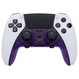 eXtremeRate Clear Atomic Purple Top Bottom Decorative Trim Shell Compatible with ps5 Edge Controller DIY Replacement Front Back Clip Shell, Custom Plates Cover Compatible with ps5 Edge Controller - CXQEGM001