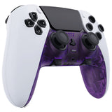eXtremeRate Clear Atomic Purple Top Bottom Decorative Trim Shell Compatible with ps5 Edge Controller DIY Replacement Front Back Clip Shell, Custom Plates Cover Compatible with ps5 Edge Controller - CXQEGM001