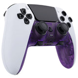 eXtremeRate Clear Atomic Purple Top Bottom Decorative Trim Shell Compatible with ps5 Edge Controller DIY Replacement Front Back Clip Shell, Custom Plates Cover Compatible with ps5 Edge Controller - CXQEGM001