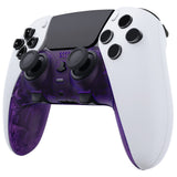 eXtremeRate Clear Atomic Purple Top Bottom Decorative Trim Shell Compatible with ps5 Edge Controller DIY Replacement Front Back Clip Shell, Custom Plates Cover Compatible with ps5 Edge Controller - CXQEGM001