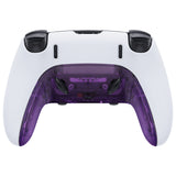 eXtremeRate Clear Atomic Purple Top Bottom Decorative Trim Shell Compatible with ps5 Edge Controller DIY Replacement Front Back Clip Shell, Custom Plates Cover Compatible with ps5 Edge Controller - CXQEGM001