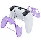 eXtremeRate Clear Atomic Purple Top Bottom Decorative Trim Shell Compatible with ps5 Edge Controller DIY Replacement Front Back Clip Shell, Custom Plates Cover Compatible with ps5 Edge Controller - CXQEGM001