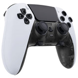 eXtremeRate Clear Black Top Bottom Decorative Trim Shell Compatible with ps5 Edge Controller DIY Replacement Front Back Clip Shell, Custom Plates Cover Compatible with ps5 Edge Controller - CXQEGM003