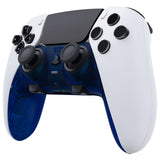 eXtremeRate Clear Blue Top Bottom Decorative Trim Shell Compatible with ps5 Edge Controller DIY Replacement Front Back Clip Shell, Custom Plates Cover Compatible with ps5 Edge Controller - CXQEGM004