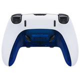 eXtremeRate Clear Blue Top Bottom Decorative Trim Shell Compatible with ps5 Edge Controller DIY Replacement Front Back Clip Shell, Custom Plates Cover Compatible with ps5 Edge Controller - CXQEGM004