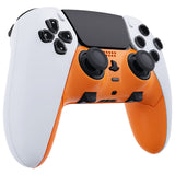 eXtremeRate Orange Top Bottom Decorative Trim Shell Compatible with ps5 Edge Controller DIY Replacement Front Back Clip Shell, Custom Plates Cover Compatible with ps5 Edge Controller - CXQEGP002