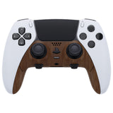 eXtremeRate Wood Grain Top Bottom Decorative Trim Shell Compatible with ps5 Edge Controller DIY Replacement Front Back Clip Shell, Custom Plates Cover Compatible with ps5 Edge Controller - CXQEGS001