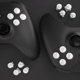 eXtremeRate Three-Tone Robot White & Clear ABXY Action Buttons with Classic Symbols for Xbox Series X & S Controller & Xbox One S/X & Xbox One Elite V1/V2 Controller - JDX3M017