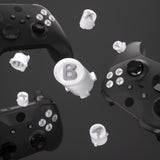 eXtremeRate Three-Tone Robot White & Clear & New Hope Gray ABXY Action Buttons with Classic Symbols for Xbox Series X & S Controller & Xbox One S/X & Xbox One Elite V1/V2 Controller - JDX3M009