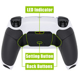 eXtremeRate Rubberized Black Grip Remappable RISE Remap Kit for PS5 Controller BDM-030, Upgrade Board & Redesigned White Back Shell & Back Buttons for PS5 Controller - Controller NOT Included - XPFU6010G3