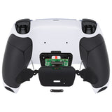 eXtremeRate Rubberized Black Grip Remappable RISE Remap Kit for PS5 Controller BDM-030/040,, Upgrade Board & Redesigned White Back Shell & Back Buttons for PS5 Controller - Controller NOT Included - XPFU6010G3