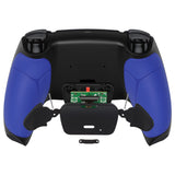 eXtremeRate Rubberized Blue Grip Remappable RISE Remap Kit for PS5 Controller BDM-030/040,, Upgrade Board & Redesigned Black Back Shell & Back Buttons for PS5 Controller - Controller NOT Included - XPFU6003G3