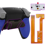 eXtremeRate Rubberized Blue Grip Remappable Real Metal Buttons (RMB) Version RISE4 Remap Kit for PS5 Controller BDM-030, Upgrade Board & Redesigned Black Back Shell & 4 Back Buttons for PS5 Controller - YPFJ7002G3